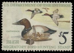 Picture of RW42 1975 Duck Stamp. Unsigned. F-VF 