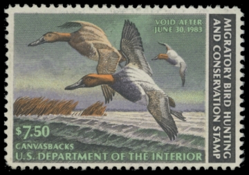 Picture of RW49 1982 Duck Stamp. Unsigned. F-VF 