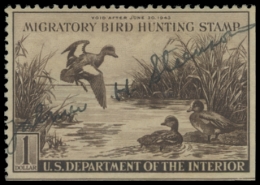 Picture of RW9 1942 Duck Stamp. Used