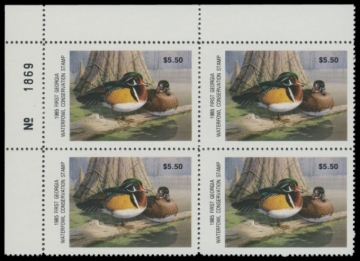 Picture of 1985 Georgia Duck Stamps - First of State. Plate Block of 4