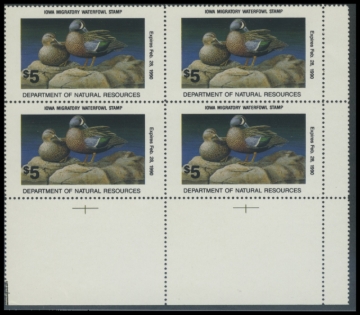 Picture of 1989 Iowa Duck Stams. Block of 4
