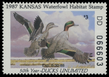 Picture of 1987 Kansas Duck Stamp - First of State