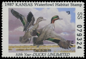 Picture of 1987 Kansas Duck Stamp - First of State
