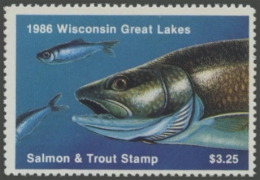 Picture of 1986 Wisconsin Great Lakes Salmon & Trout Stamp 