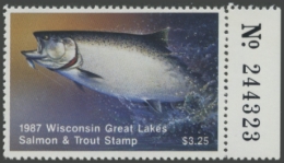 Picture of 1987 Wisconsin Great Lakes Salmon & Trout Stamp 