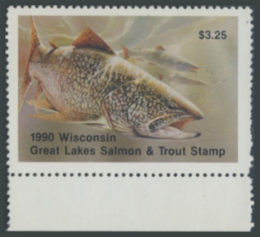 Picture of 1990 Wisconsin Great Lakes Salmon & Trout Stamp 