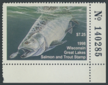 Picture of 1998 Wisconsin Great Lakes Salmon & Trout Stamp 