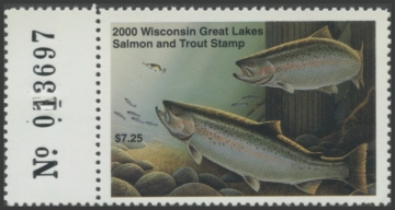 Picture of 2000 Wisconsin Great Lakes Salmon & Trout Stamp 