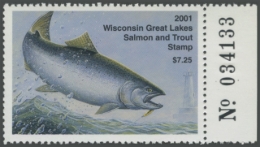 Picture of 2001 Wisconsin Great Lakes Salmon & Trout Stamp 
