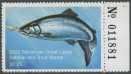 Picture of 2002 Wisconsin Great Lakes Salmon & Trout Stamp 