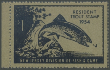 Picture of 1954 New Jersey Fishing Stamp
