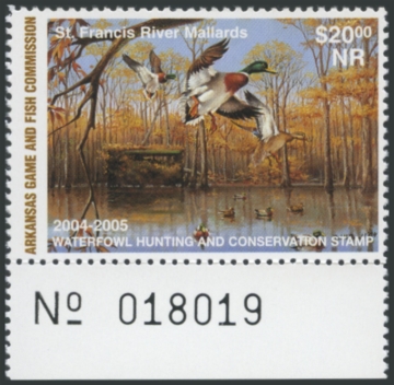Picture of 2004 Arkansas Duck Stamp NR Hunter Type