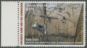 Picture of 2005 Arkansas Duck Stamp. Hunter Time