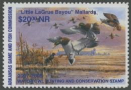 Picture of 2007 Arkansas Duck Stamp. NR Hunter Type